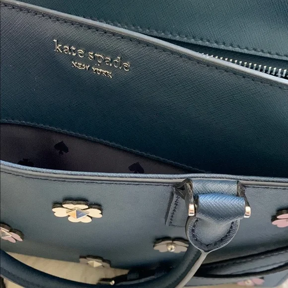 Kate Spade Blue and Purple Satchel with Silver Hardware - Picture 9 of 11